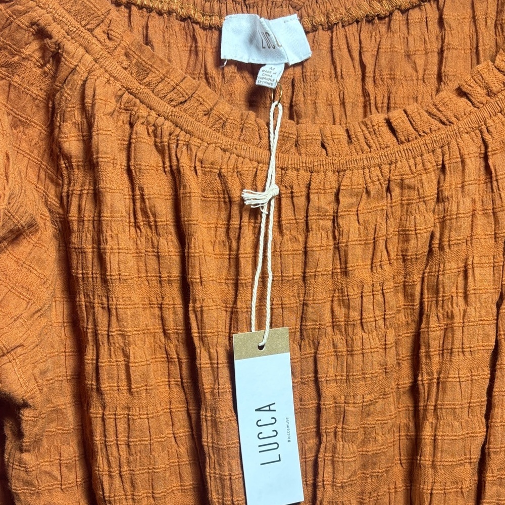 Luca Boho Long Sleeve Orange Dress - Picture 2 of 11